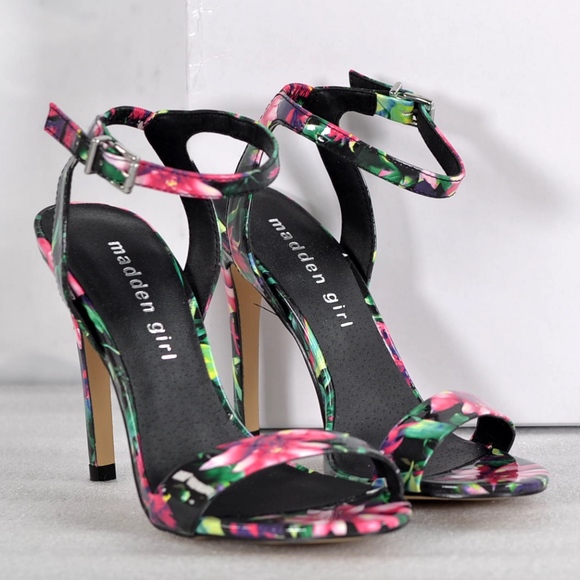 Madden Girl Shoes Madden Girl La La Ankle Strap Floral Heels Poshmark